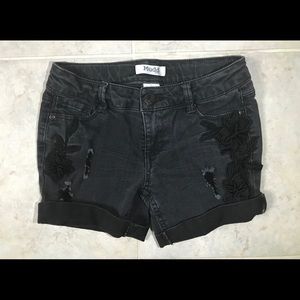 Black jean shorts